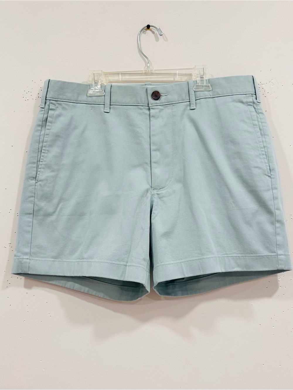 NWT J.Crew Men's 5" Inseam Chino Shorts Size 33 Mint Green Flat Front Summer